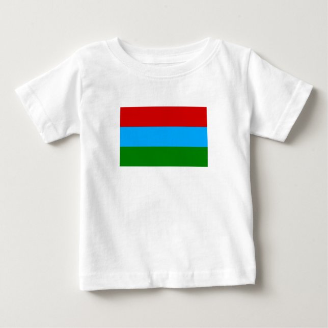 T-shirt Pour Bébé Drapeau de la République de Carélie (Devant)