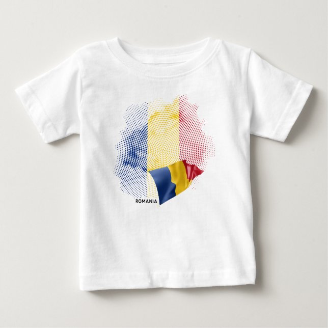 T-shirt Pour Bébé Drapeau de la Roumanie (Devant)