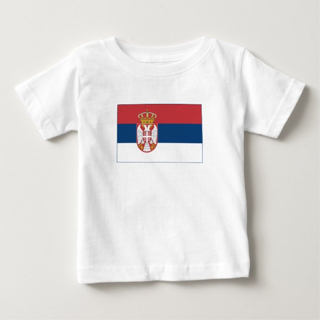 T-shirt Pour Bébé Drapeau de la Serbie (Devant)