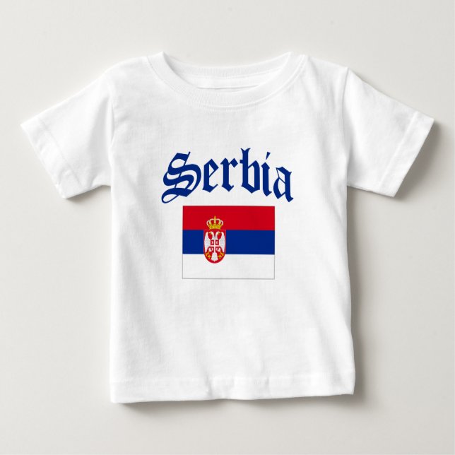 T-shirt Pour Bébé Drapeau de la Serbie (Devant)