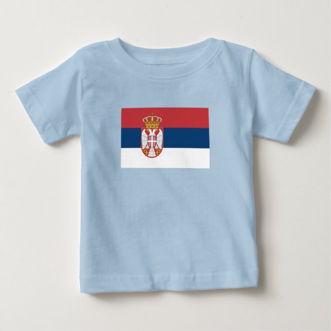 T-shirt Pour Bébé Drapeau de la Serbie (Devant)