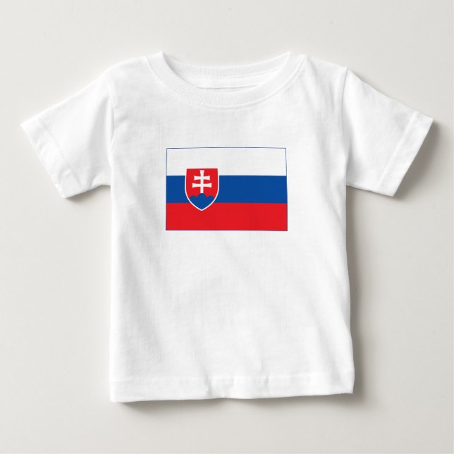 T-shirt Pour Bébé Drapeau de la Slovaquie (Devant)