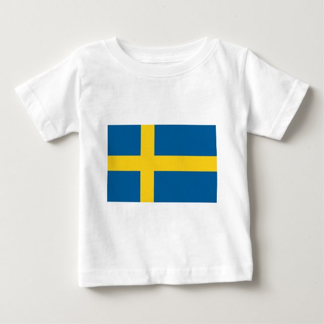T-shirt Pour Bébé Drapeau de la Suède (Devant)