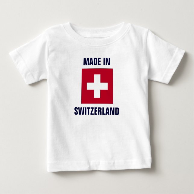 T-shirt Pour Bébé Drapeau de la Suisse (Devant)