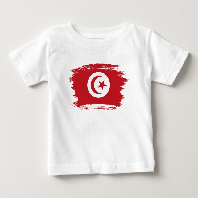 T-shirt Pour Bébé Drapeau de la Tunisie (Devant)