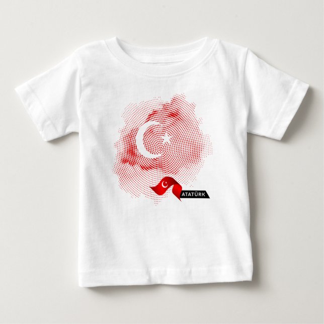 T-shirt Pour Bébé Drapeau de la Turquie (Devant)
