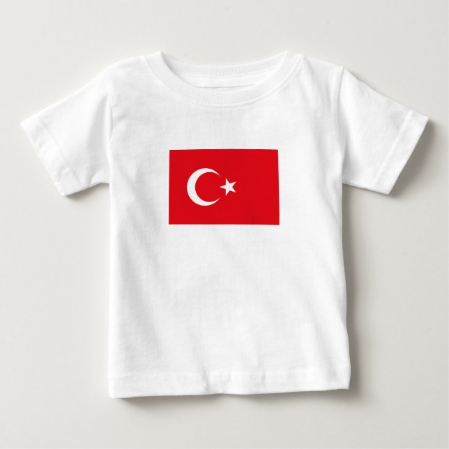 T-shirt Pour Bébé Drapeau de la Turquie (Devant)