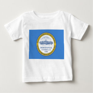T-shirt Pour Bébé Drapeau de la ville de Boston (Massachusetts)