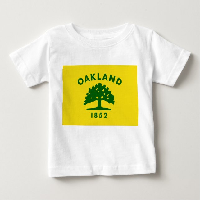 T-shirt Pour Bébé Drapeau de la ville d'Oakland (Californie) (Devant)