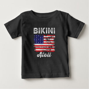 T-shirt Pour Bébé Drapeau de l'atoll de Bikini en état de détresse