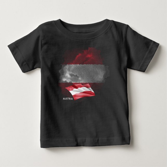 T-shirt Pour Bébé Drapeau de l'Autriche (Devant)