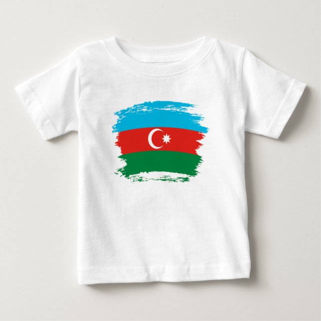 T-shirt Pour Bébé Drapeau de l'Azerbaïdjan (Devant)