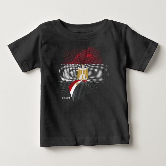 T-shirt Pour Bébé Drapeau de l'Égypte (Devant)