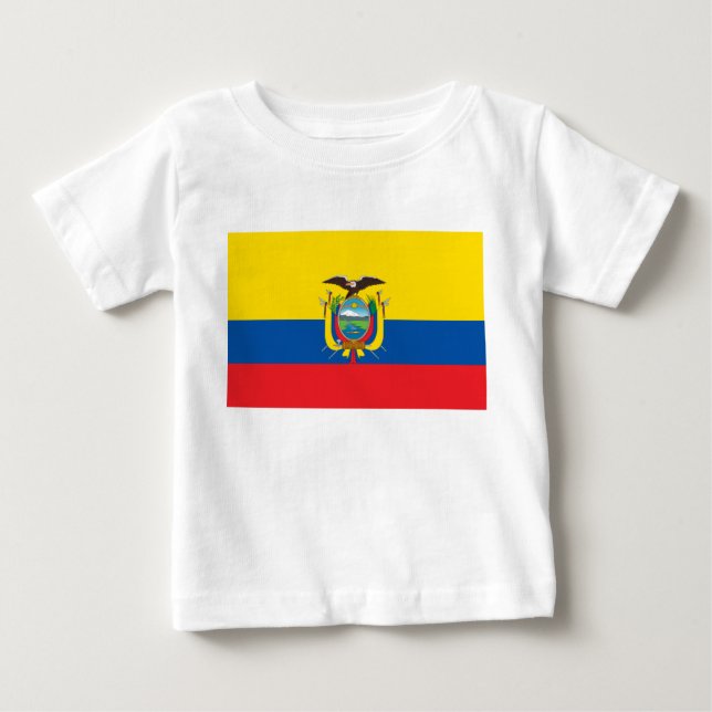 T-shirt Pour Bébé Drapeau de l'Équateur (Devant)