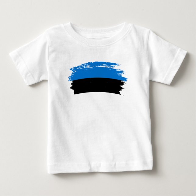 T-shirt Pour Bébé Drapeau de l'Estonie (Devant)