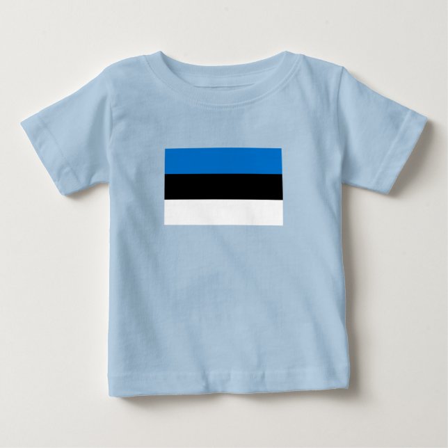 T-shirt Pour Bébé Drapeau de l'Estonie (Devant)