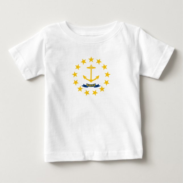 T-shirt Pour Bébé Drapeau de l'État de Rhode Island (Devant)