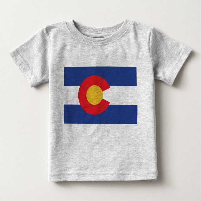 T-shirt Pour Bébé Drapeau de l'État du Colorado (Devant)