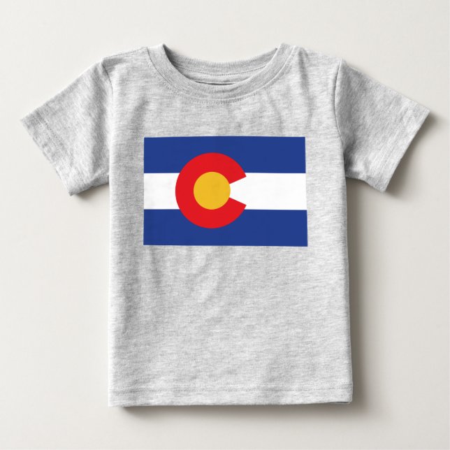 T-shirt Pour Bébé Drapeau de l'État du Colorado (Devant)