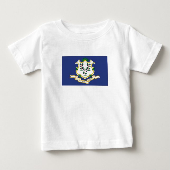 T-shirt Pour Bébé Drapeau de l'État du Connecticut (Devant)