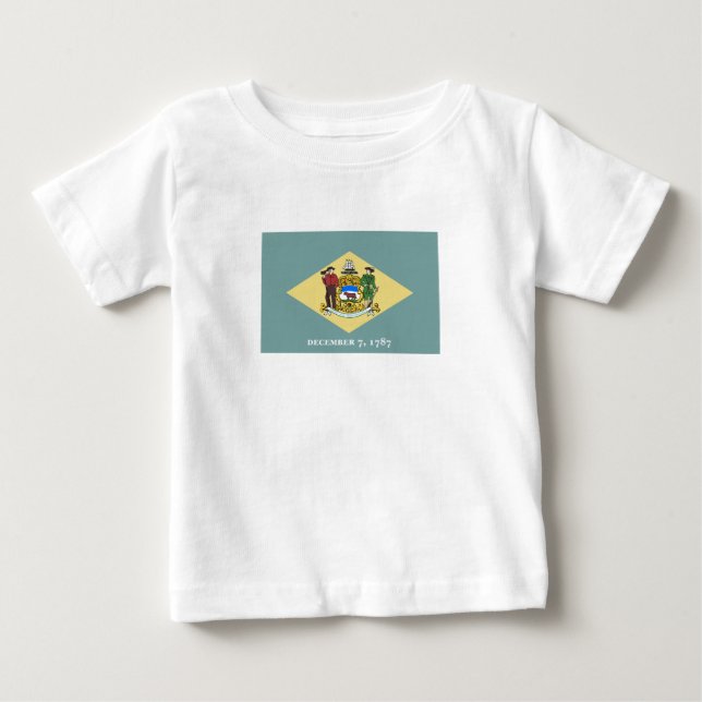 T-shirt Pour Bébé Drapeau de l'État du Delaware (Devant)