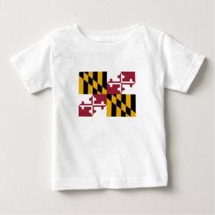 T-shirt Pour Bébé Drapeau de l'État du Maryland