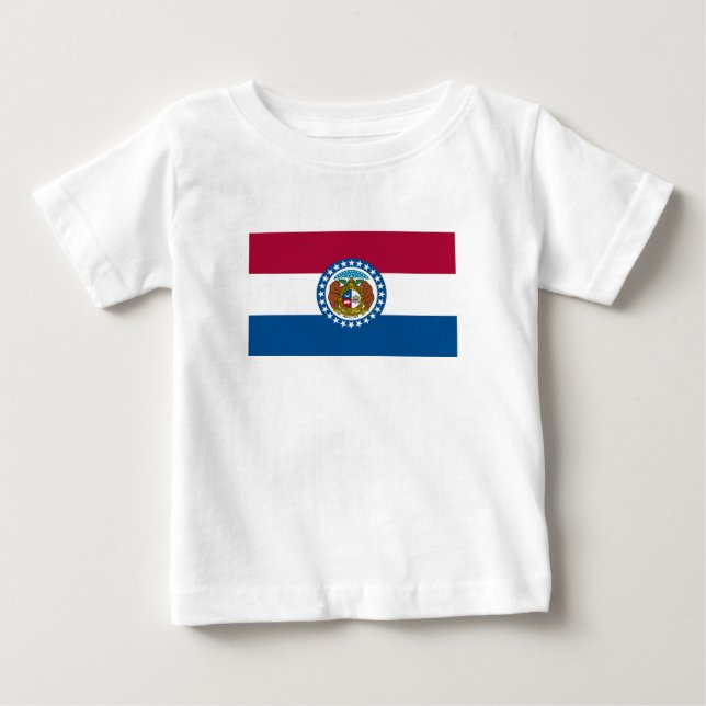 T-shirt Pour Bébé Drapeau de l'État du Missouri (Devant)