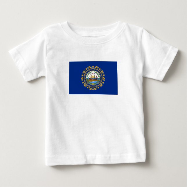 T-shirt Pour Bébé Drapeau de l'État du New Hampshire (Devant)