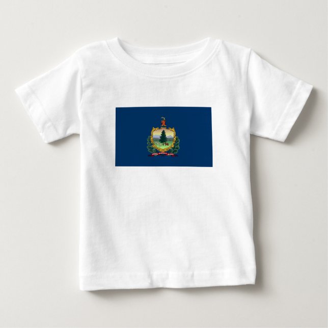 T-shirt Pour Bébé Drapeau de l'État du Vermont (Devant)