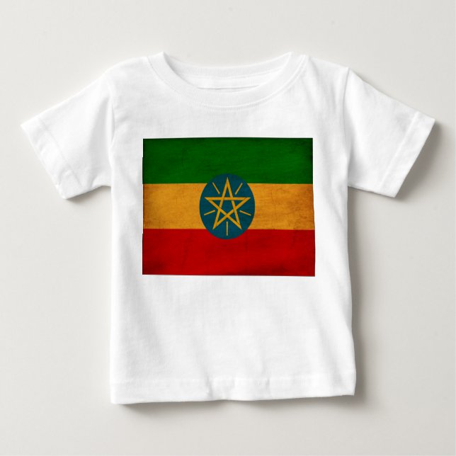 T-shirt Pour Bébé Drapeau de l'Ethiopie (Devant)