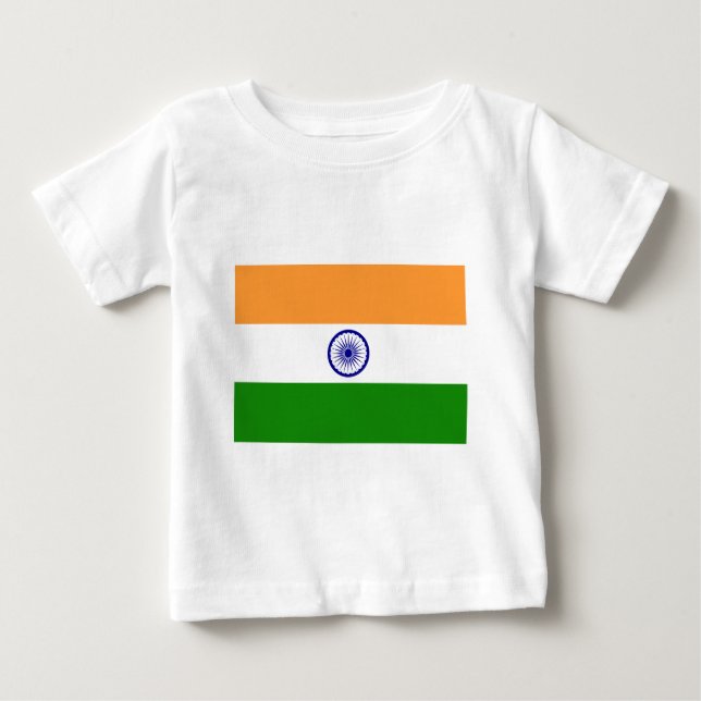 T-shirt Pour Bébé Drapeau de l'Inde - तिरंगा - भारतकाध्वज (Devant)