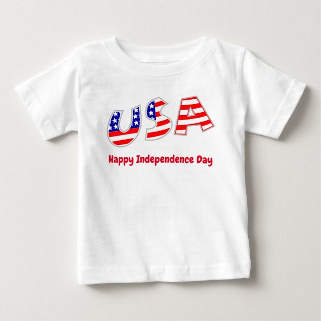 T-shirt Pour Bébé Drapeau de l'indépendance des États-Unis (Devant)
