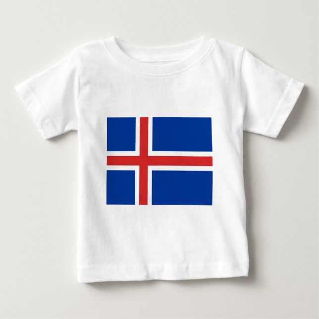 T-shirt Pour Bébé Drapeau de l'Islande (Devant)