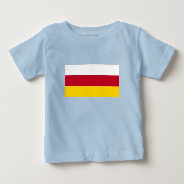 T-shirt Pour Bébé Drapeau de l'Ossétie du Nord (Devant)