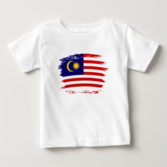T-shirt Pour Bébé Drapeau de Malaisie (Devant)