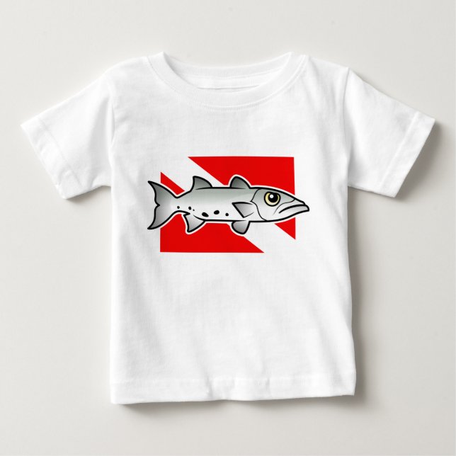 T-shirt Pour Bébé Drapeau de plongée de Barracuda (Devant)