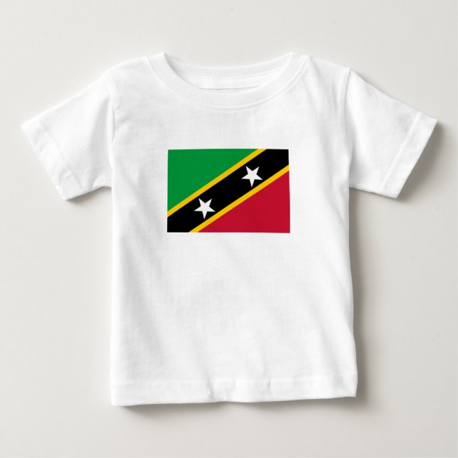 T-shirt Pour Bébé Drapeau de Saint-Christophe-et-Niévès (Devant)