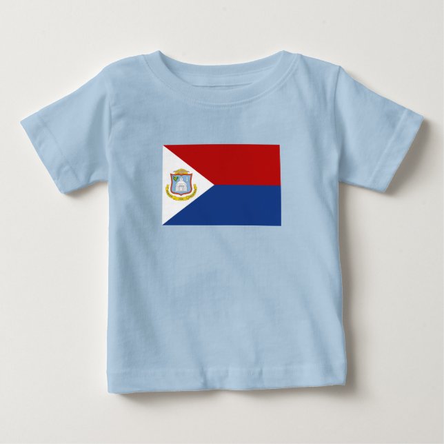 T-shirt Pour Bébé Drapeau de Saint-Martin (Devant)
