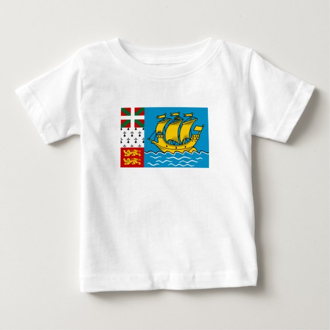 T-shirt Pour Bébé Drapeau de Saint-Pierre-et-Miquelon (Devant)