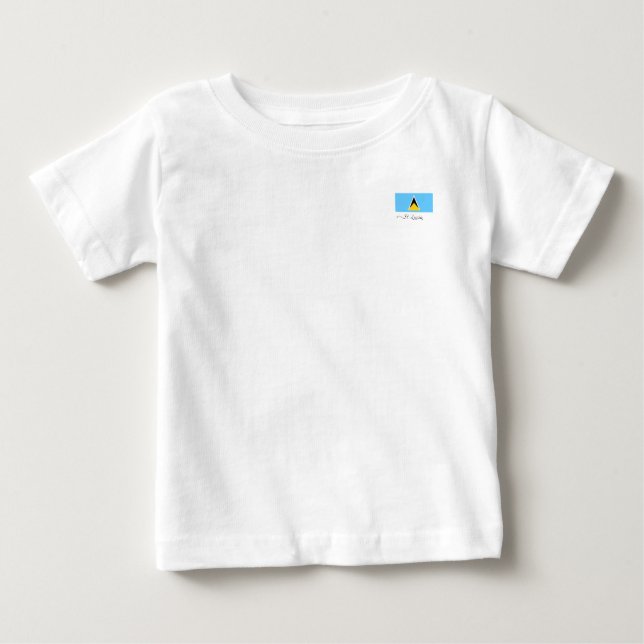 T-shirt Pour Bébé Drapeau de Sainte-Lucie (Devant)