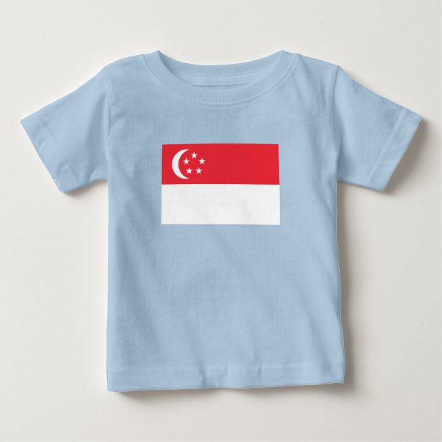 T-shirt Pour Bébé Drapeau de Singapour (Devant)