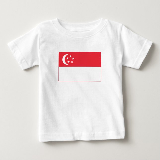 T-shirt Pour Bébé Drapeau de Singapour (Devant)