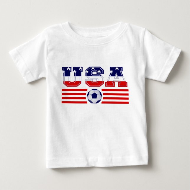 T-shirt Pour Bébé Drapeau de soccer U.S.A (Devant)