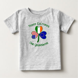 T-shirt Pour Bébé Drapeau de Trèfle personnalisé de l'Union européen