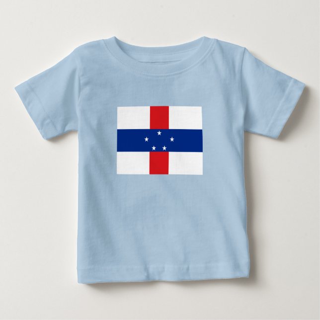 T-shirt Pour Bébé Drapeau des Antilles Pays-Bas (Devant)