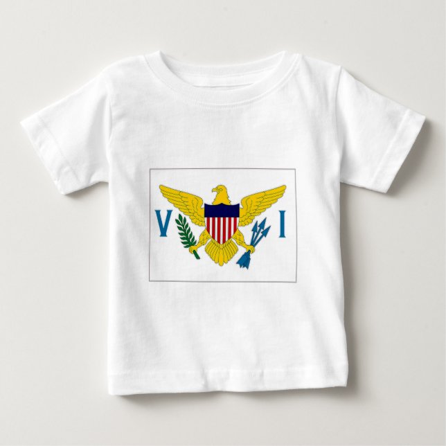 T-shirt Pour Bébé Drapeau des îles Vierges (Devant)