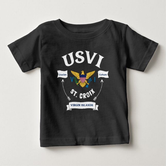 T-shirt Pour Bébé Drapeau des îles Vierges américaines St. Croix USV (Devant)