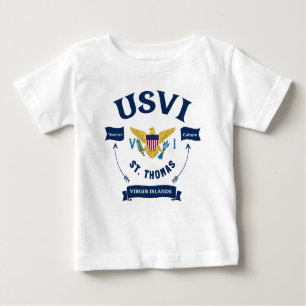 T-shirt Pour Bébé Drapeau des îles Vierges américaines St. Thomas US
