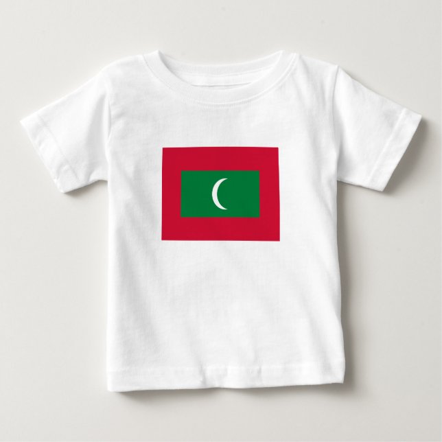 T-shirt Pour Bébé Drapeau des Maldives (Devant)