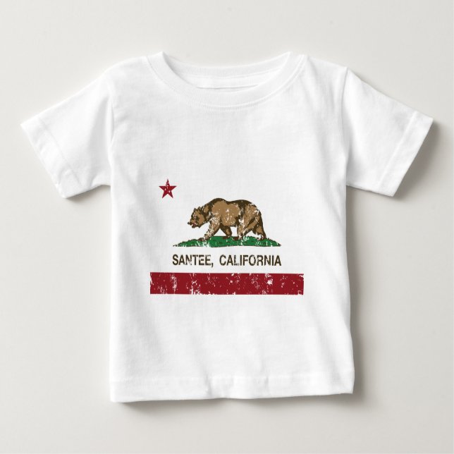 T-shirt Pour Bébé drapeau d'état de la Californie de santee (Devant)